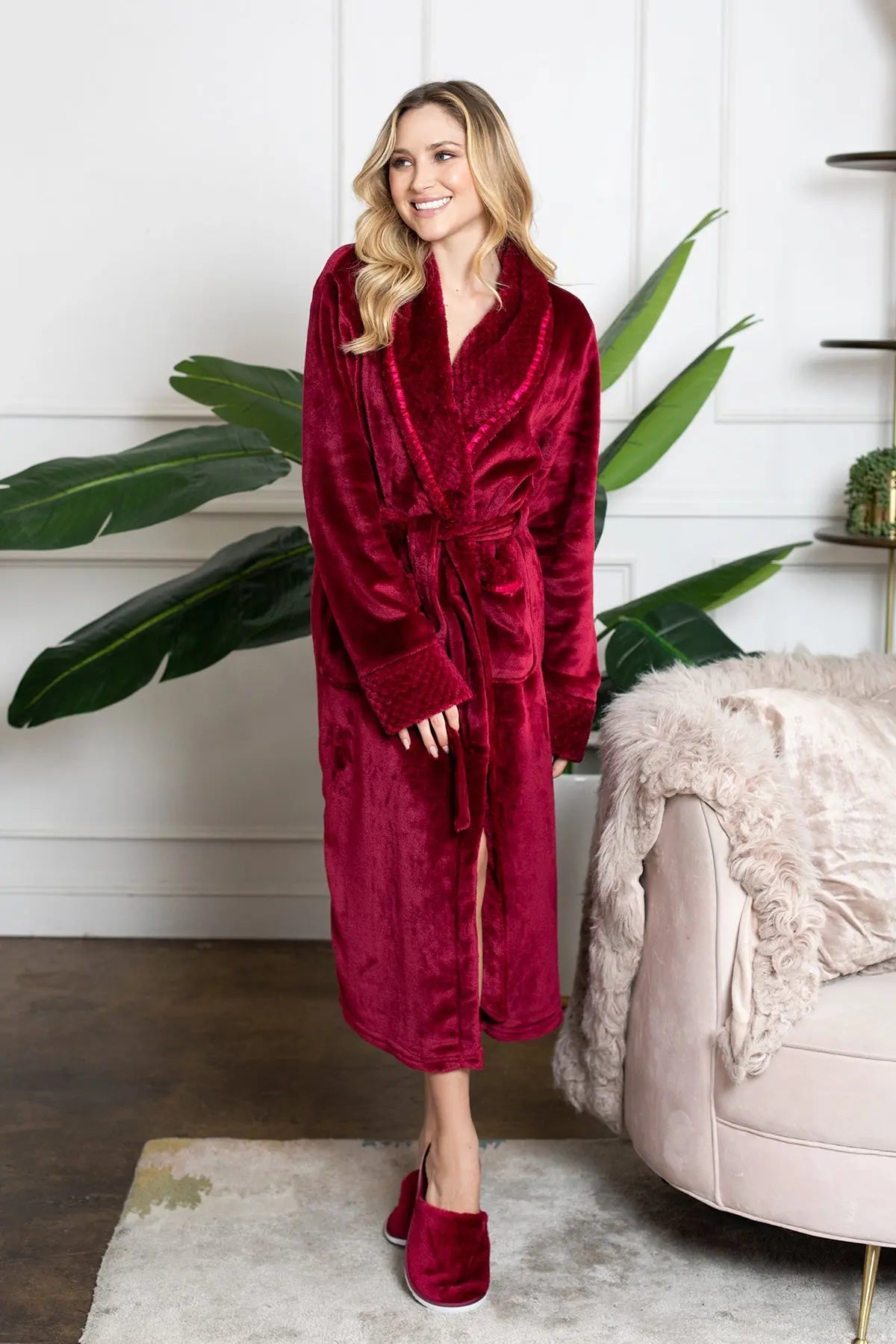 Women's Ultra Soft Fleece Bathrobe From Lotus Linen