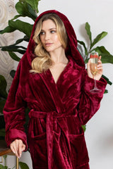 Hooded Plush Bathrobes for Women From Lotus Linen