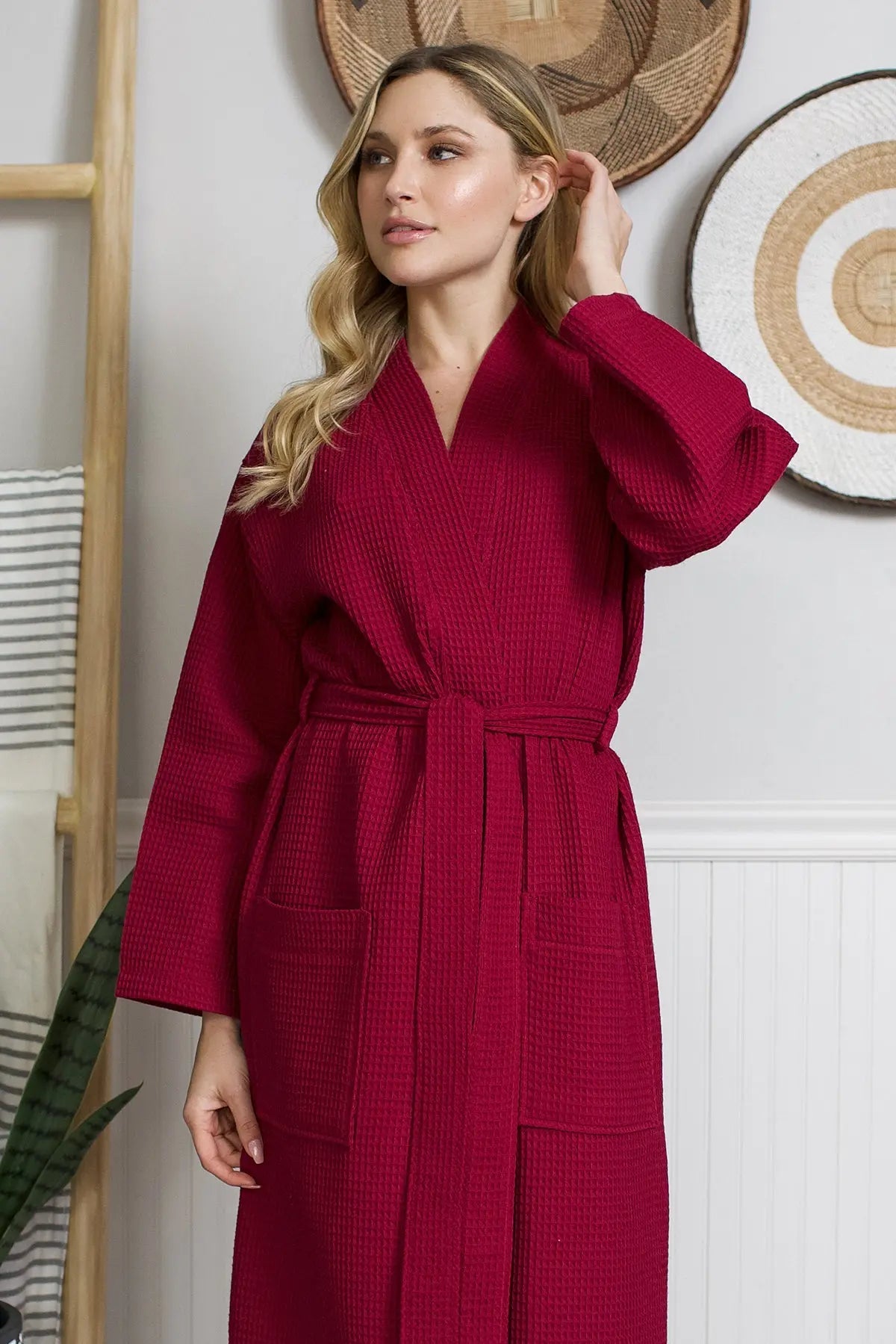 Lightweight Cotton Waffle Robe for Women From Lotus Linen