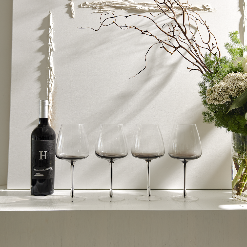 Smoke Stem Red Wine Glasses from Hotel Collection