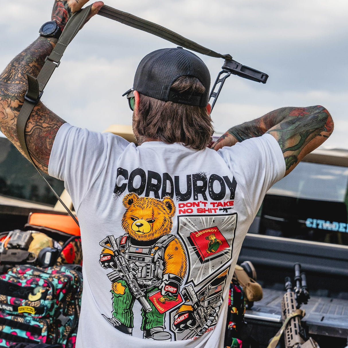 Corduroy The Bear - Don't Take No Sh*t Men's T-shirt From Combat Iron Apparel