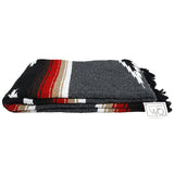 Charcoal Retro Diamond Mexican Blanket From West Path
