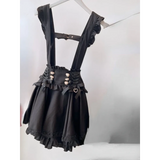 Gothic Lolita Suspender Skirt – Lace Trim Bowknot A-Line Mini from Kawaii Stop