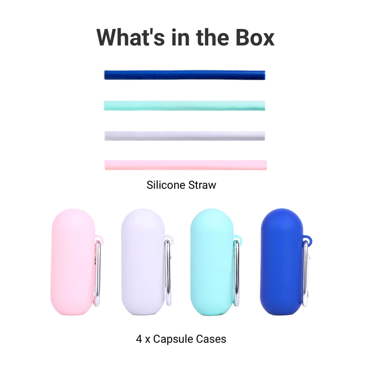 Reusable Silicone Straws With Cases 4 Sets from Cool Gadget