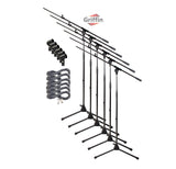 GRIFFIN Microphone Boom Stand (Pack of 6) with XLR Cables & Mic Clip - Telescopic Arm Tripod Legs for Studio Recording Accessories, Singing Karaoke from GeekStands
