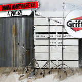 GRIFFIN Cymbal Stand Hardware Pack 4 Piece Set | Full Size Percussion Drum Hardware Kit with Snare Mount, Hi-Hat Pedal, Cymbal Boom, & Straight Cymbal Stand | Lightweight & Portable | Perfect for Gigs from GeekStands.com