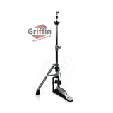 Two Leg Hi-Hat Stand by GRIFFIN - Premium Heavy Duty Hihat Cymbal Foot Pedal with Drum Key - Folding Two Leg Style Converts to a No Leg High Hat Mount from GeekStands
