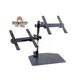 Double DJ Laptop Stand by FAT TOAD - 2 Tier PC Table Holder - Portable Computer Clamp Equipment Rack with Duel Mounts for Studio Mixers, Controllers from GeekStands