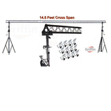 GRIFFIN - Crank Up Triangle Light Truss System - DJ Booth Trussing Stand Kit for Light Cans & Speakers - Pro Audio Lighting Stage Platform Package from GeekStands