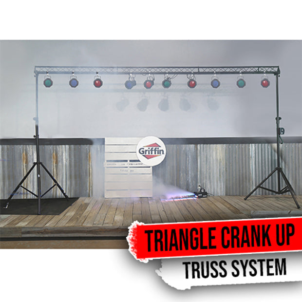 GRIFFIN - Crank Up Triangle Light Truss System - DJ Booth Trussing Stand Kit for Light Cans from GeekStands