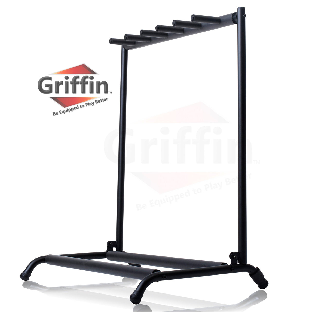 Five Guitar Rack Stand by GRIFFIN - Holder for 5 Guitars & Folds Up For Easy Transport - Neoprene Tubing Accessories For Music Bands, Recording Studio from GeekStands