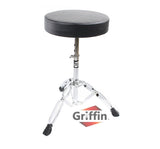 Drum Throne Stand by GRIFFIN - Padded Drummer’s Seat - Drum Set Percussion Chair for Adults - Musicians Guitar Stool Double Braced Hardware from GeekStands