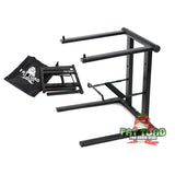 Folding DJ Laptop Stand with Sub-tray Shelf by FAT TOAD - Pro Audio Computer Table Top Rack Stand Mount for iPads, Mixer Controller & Tablets PC Gear from GeekStands