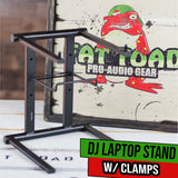 Folding DJ Laptop Stand with Sub-tray Shelf by FAT TOAD - Pro Audio Computer Table Top Rack Stand from GeekStands