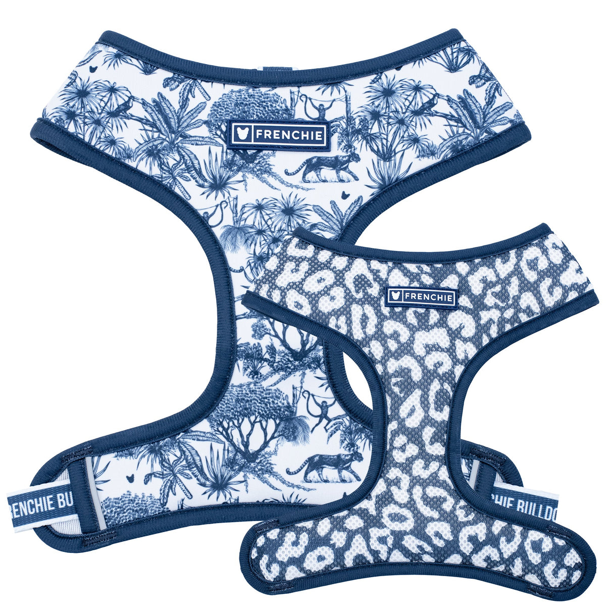Frenchie Duo Reversible Harness - Toile- Blue from Frenchie Bulldog