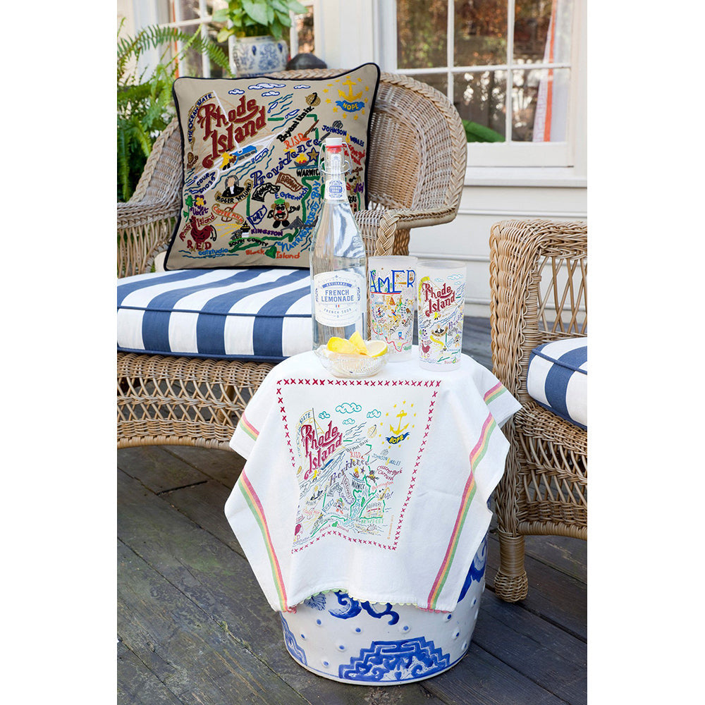 Rhode Island Hand-Embroidered Pillow from Quirks!