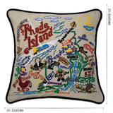 Rhode Island Hand-Embroidered Pillow from Quirks!