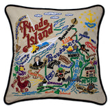 Rhode Island Hand-Embroidered Pillow from Quirks!