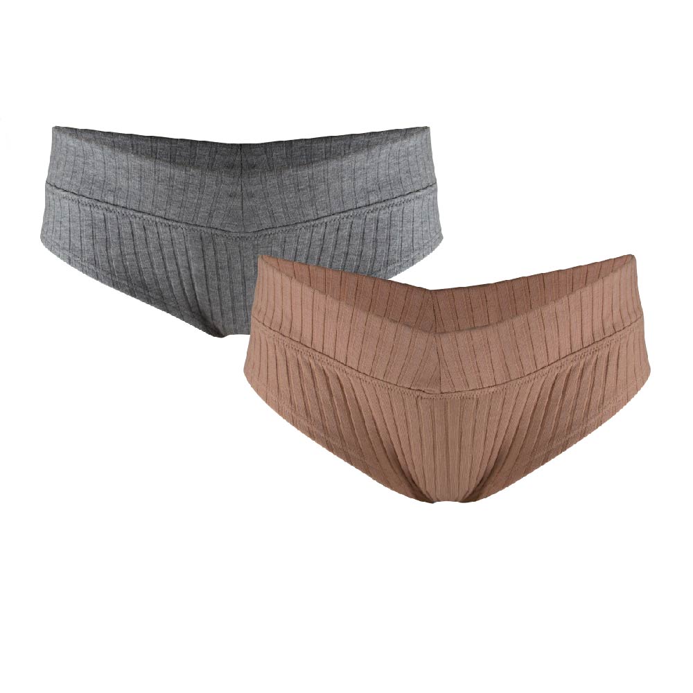 Ribbed Hipster Cotton Blend Brief 2 Pack Underwear from The Bra Lab