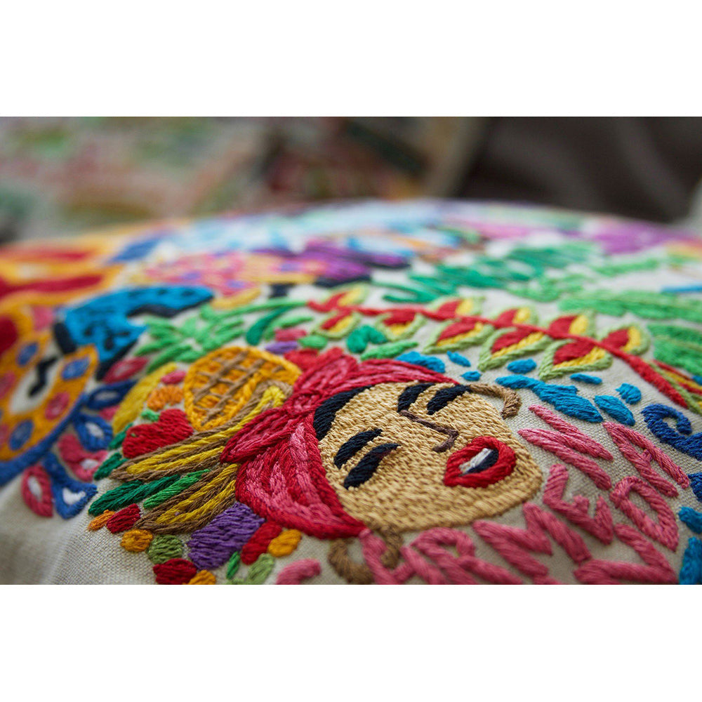 Rio De Janeiro Hand-Embroidered Pillow from Quirks!