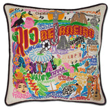 Rio De Janeiro Hand-Embroidered Pillow from Quirks!