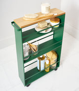 Slim Storage Cart (32" H)  - Steel - Forest Green from Yamazaki Home
