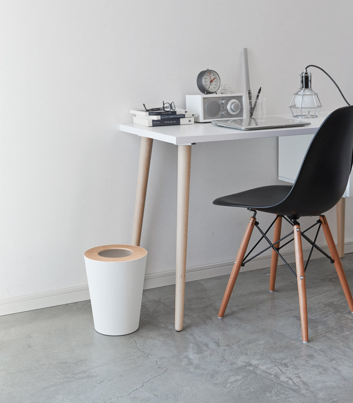 Trash Can - Two Styles - Steel + Wood from Yamazaki Home
