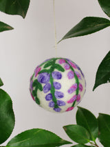 Hand Felted Wool Ball Ornament - Wisteria Bough from Ash & Rose