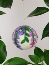 Hand Felted Wool Ball Ornament - Wisteria Bough from Ash & Rose