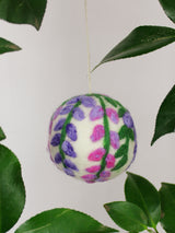 Hand Felted Wool Ball Ornament - Wisteria Bough from Ash & Rose