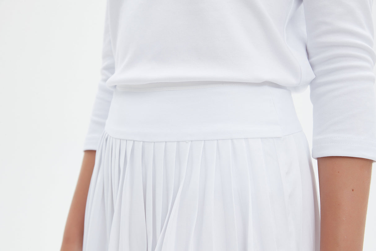 MM MINI PLEATS - WHITE. from Mia Mod