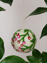 Hand Felted Wool Ball Ornament - Berry Spray from Ash & Rose