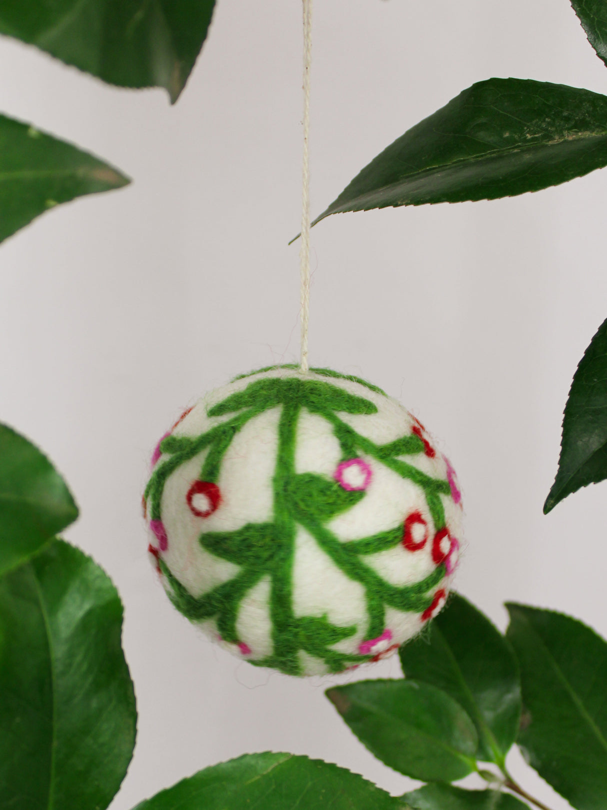 Hand Felted Wool Ball Ornament - Berry Spray from Ash & Rose