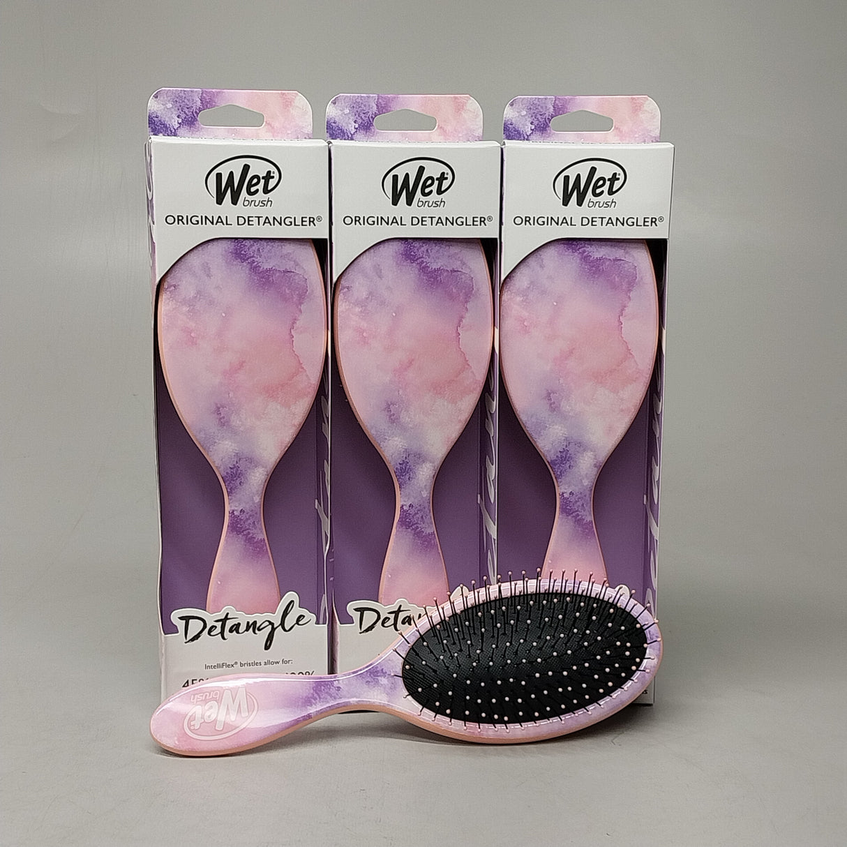 WET BRUSH (4 PACK) Original Detangler Hair Brush Pink / Purple Watermark Pattern from PayWut