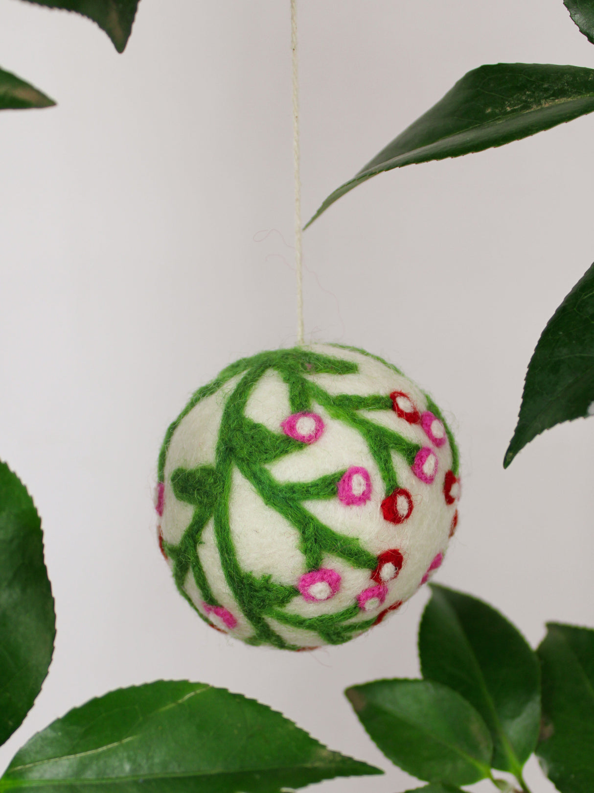 Hand Felted Wool Ball Ornament - Berry Spray from Ash & Rose