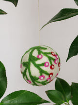 Hand Felted Wool Ball Ornament - Berry Spray from Ash & Rose
