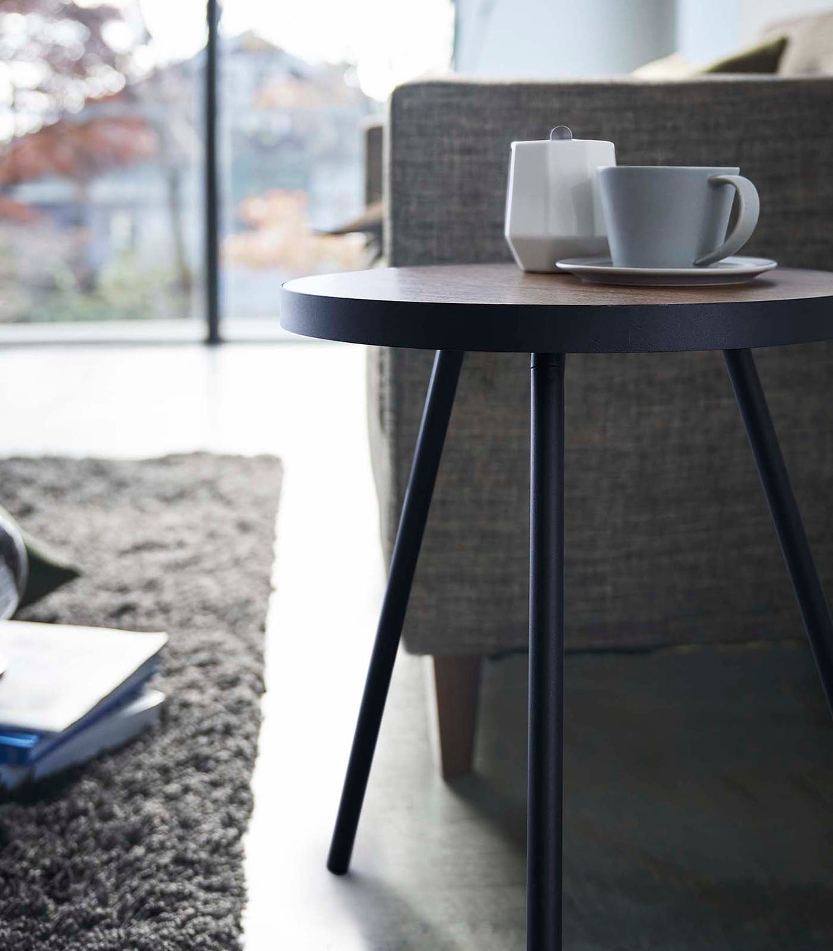 Side Table (20" H)  - Steel + Wood from Yamazaki Home