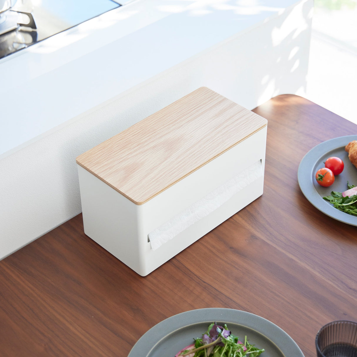 Paper Towel Dispenser - Steel + Wood from Yamazaki Home