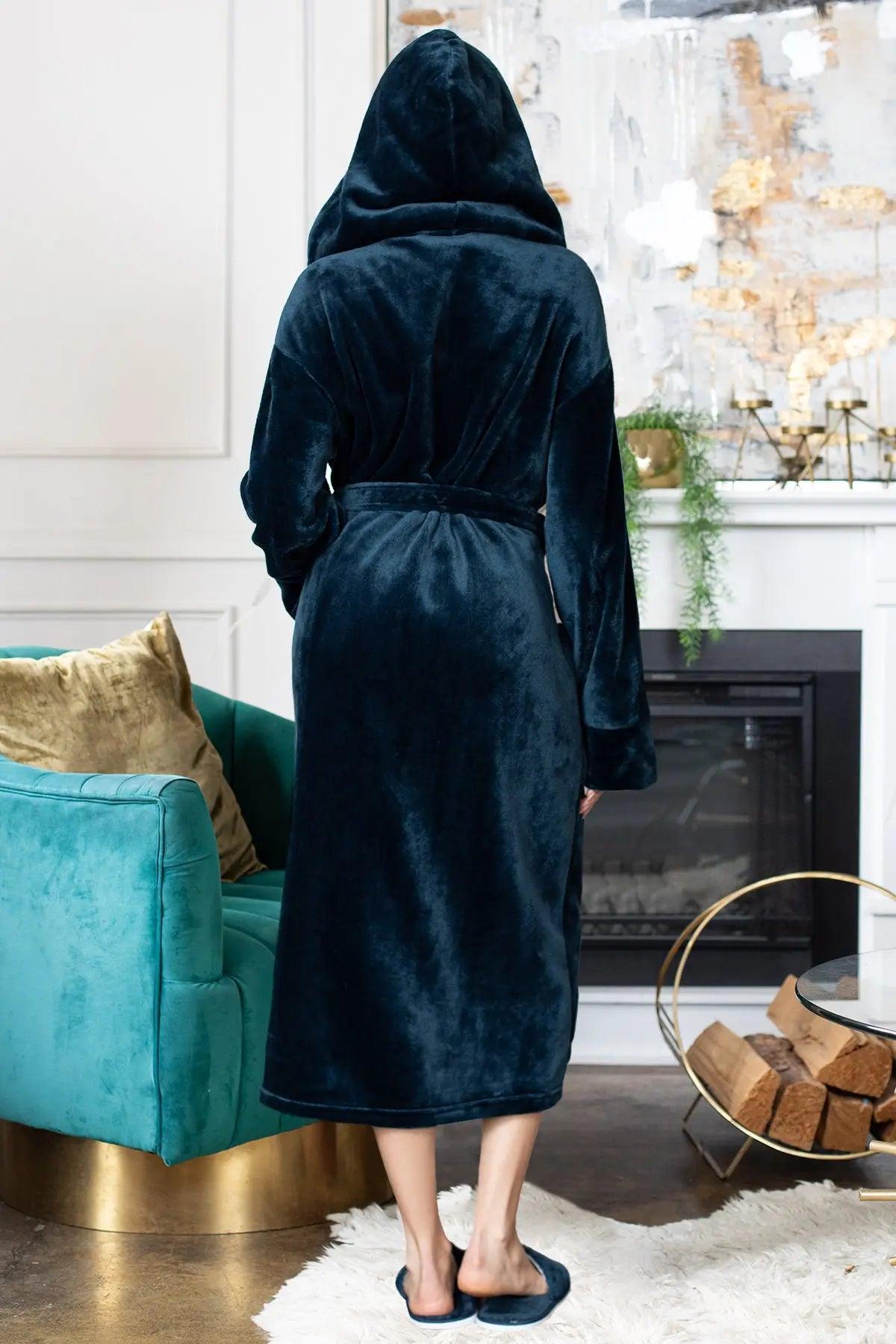 Hooded Plush Bathrobes for Women From Lotus Linen