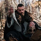 Curved Drinking Horn Bundle with Stand & Holster from Norse Tradesman