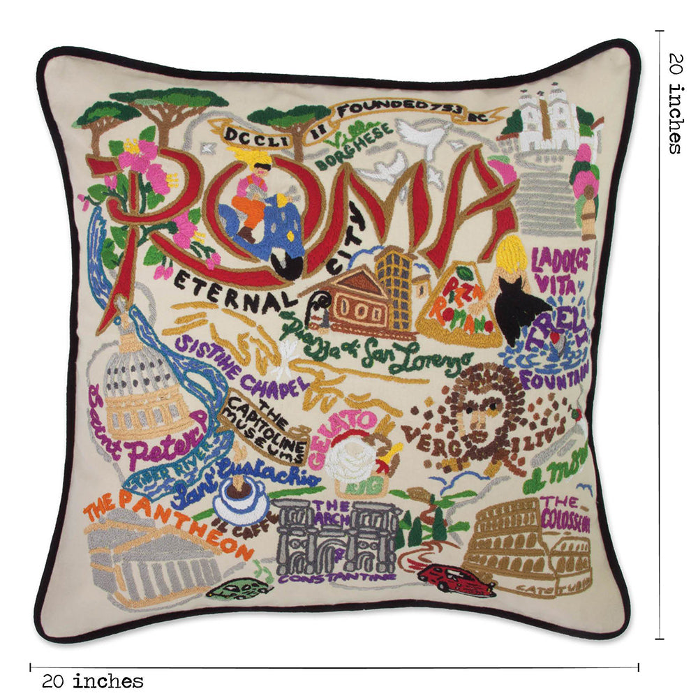 Roma Hand-Embroidered Pillow from Quirks!