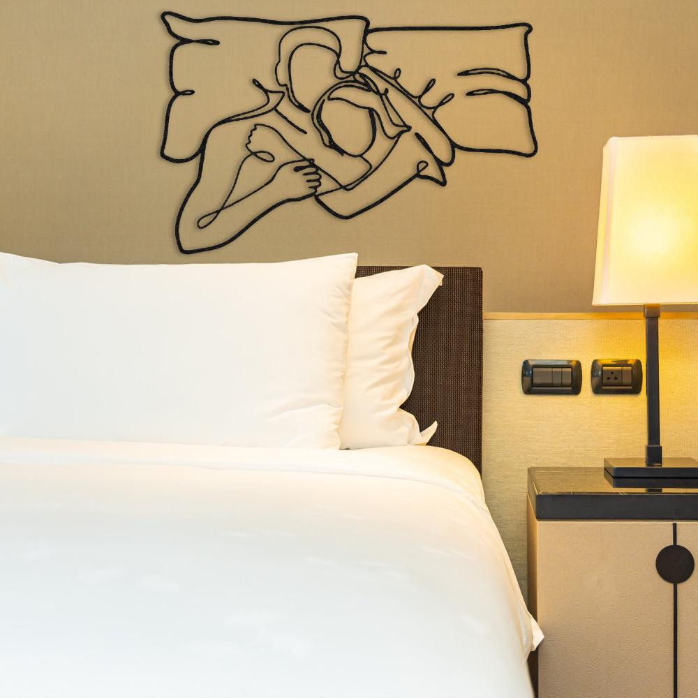 Romantic Lying Couple Metal Line Wall Art from VITAHOME DESIGN LLC