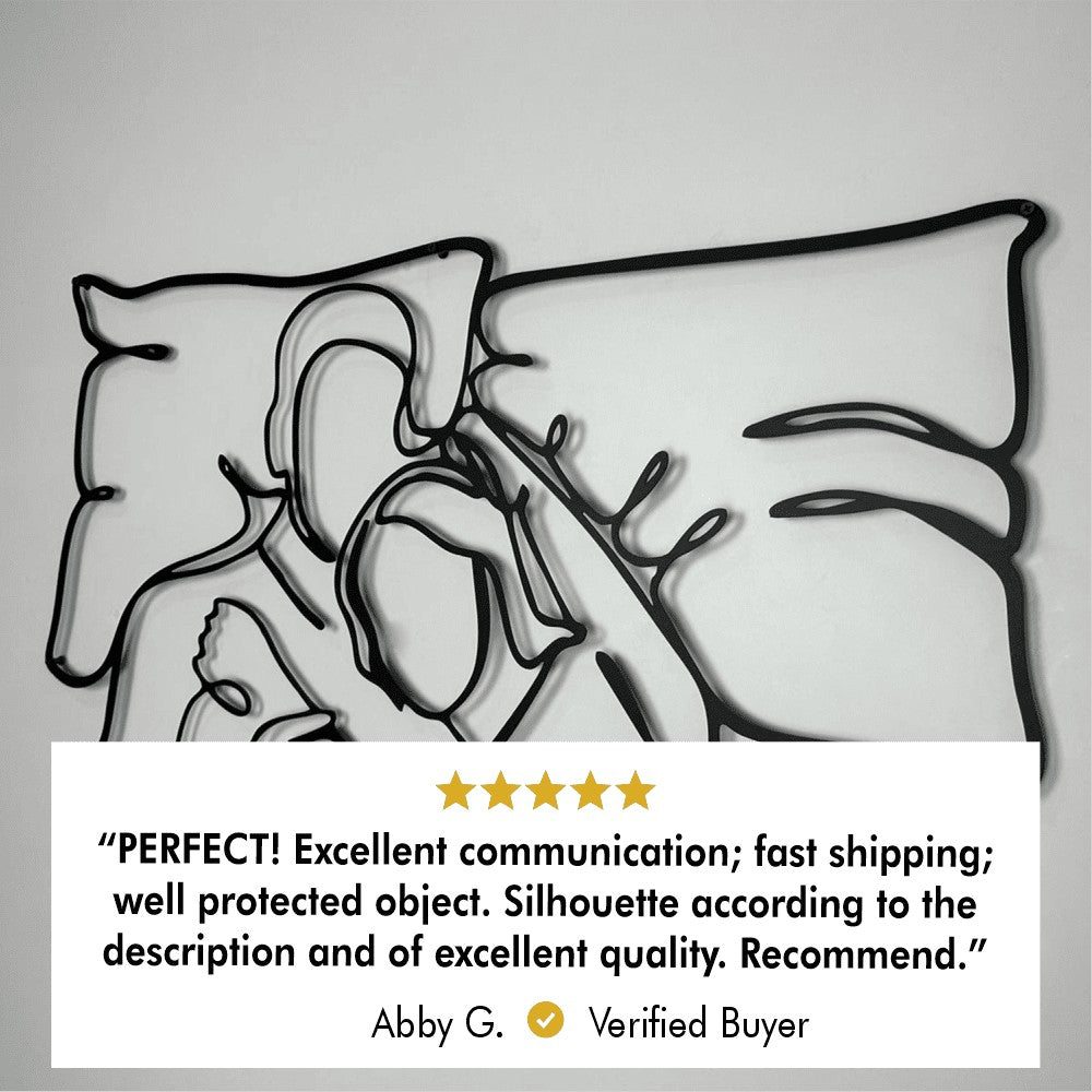 Romantic Lying Couple Metal Line Wall Art from VITAHOME DESIGN LLC
