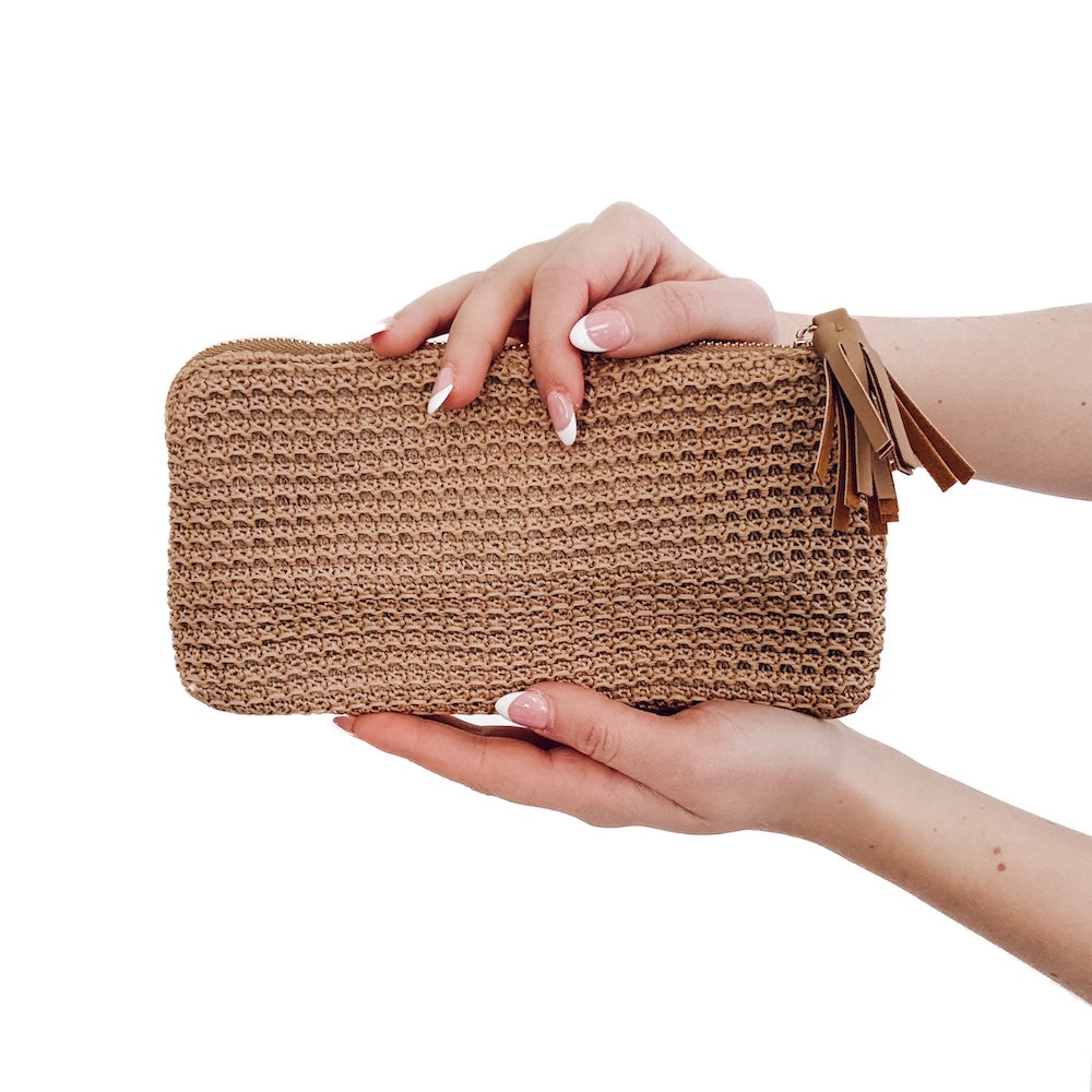 Rome Raffia Clutch Card Holder Wristlet from Pretty Simple