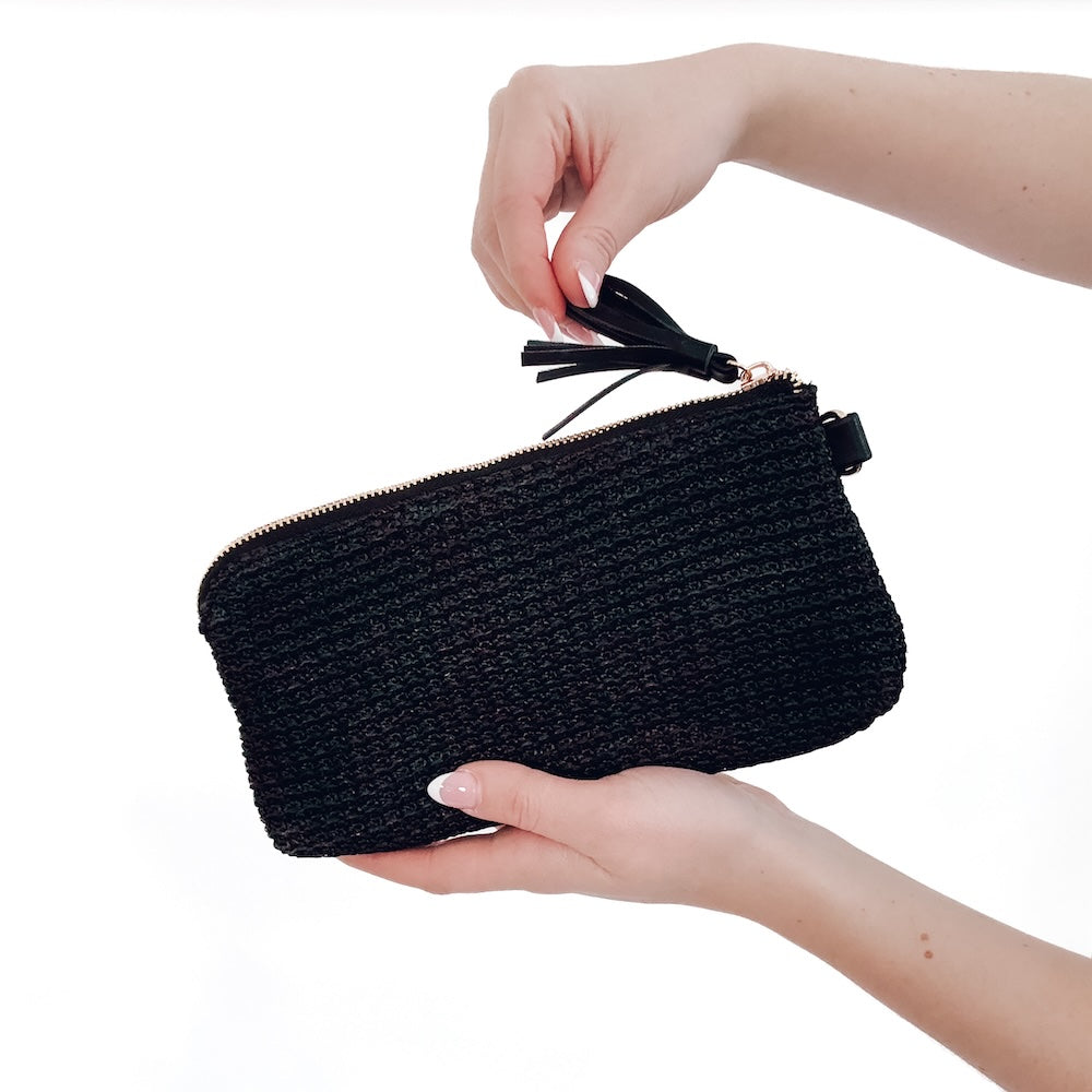 Rome Raffia Clutch Card Holder Wristlet from Pretty Simple