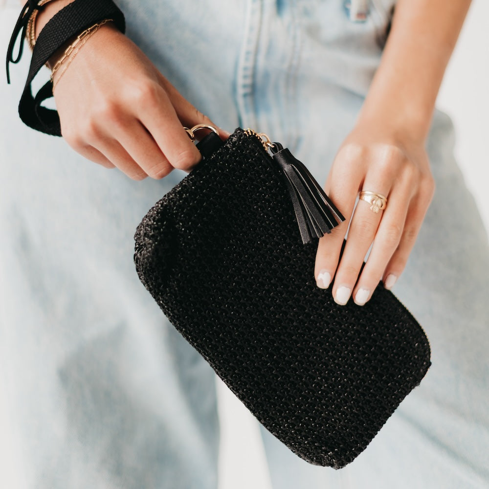 Rome Raffia Clutch Card Holder Wristlet from Pretty Simple