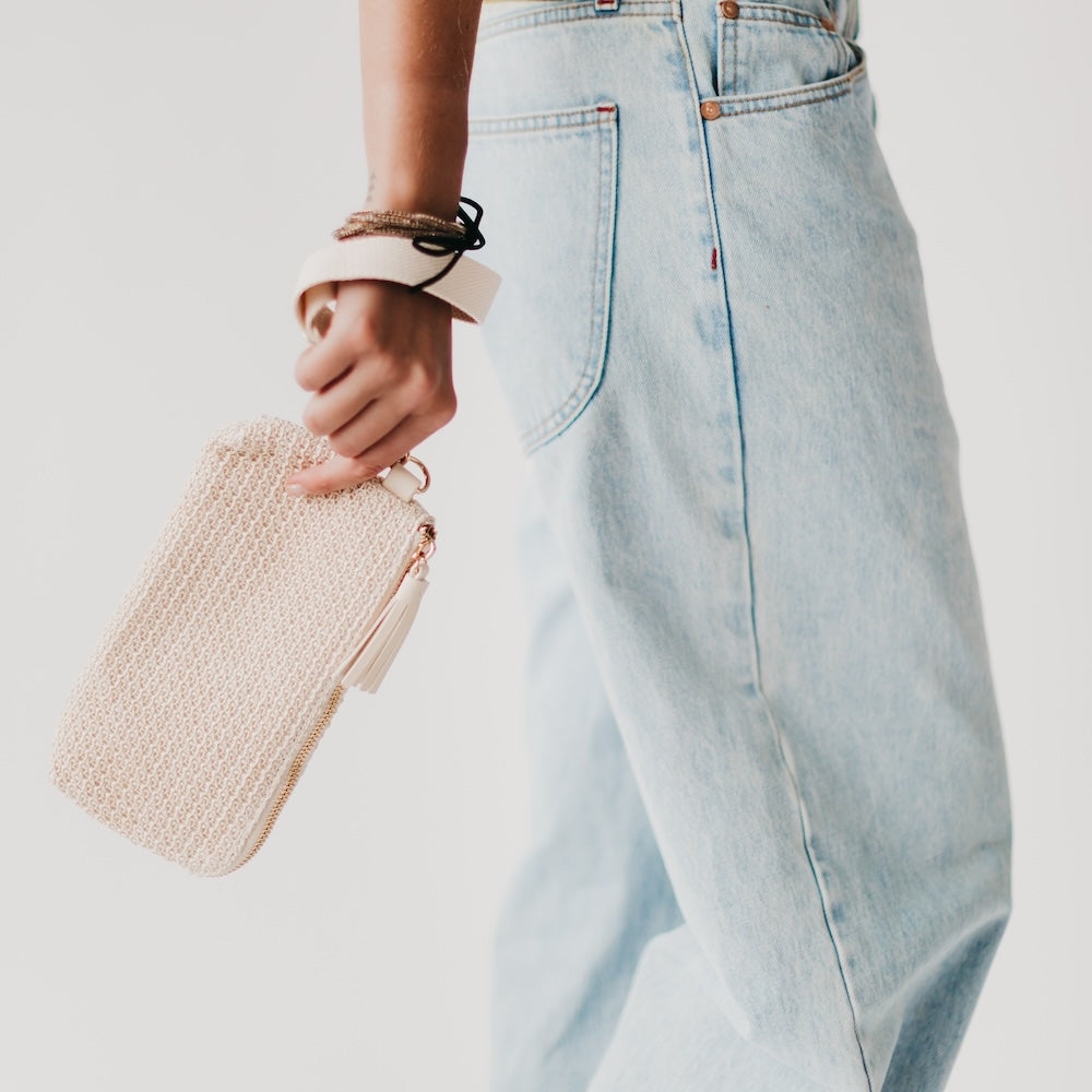 Rome Raffia Clutch Card Holder Wristlet from Pretty Simple