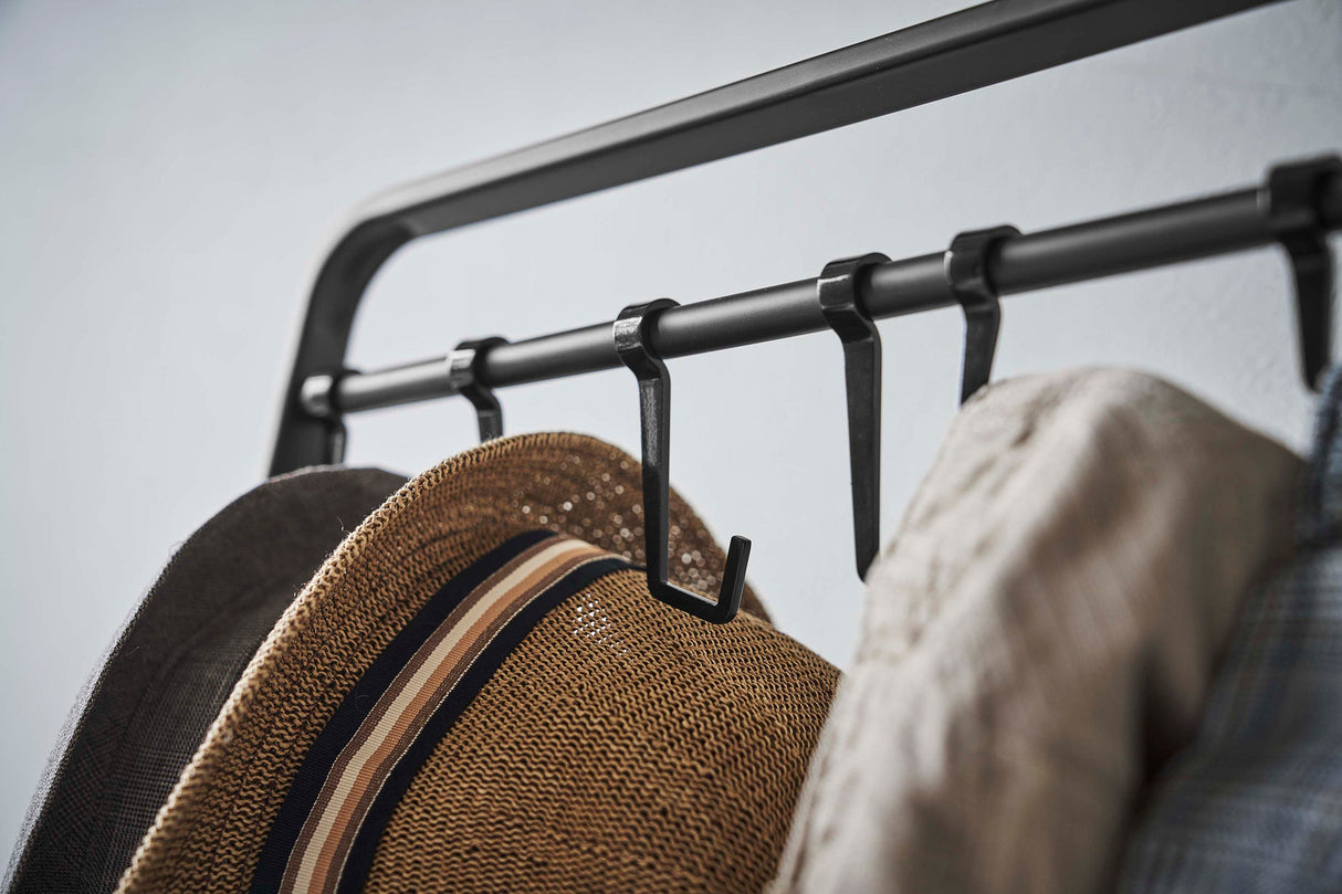 Coat Rack with Hat Storage (66" H)  - Steel + Wood from Yamazaki Home