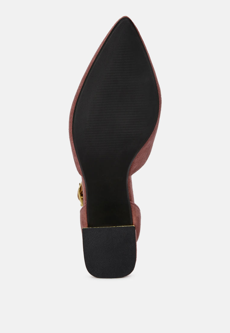 Rory Metallic Sling Detail Block Heel Sandals from London Rag International