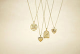 Round Sun Pendant With CZ Center Stone Necklace from eklexic